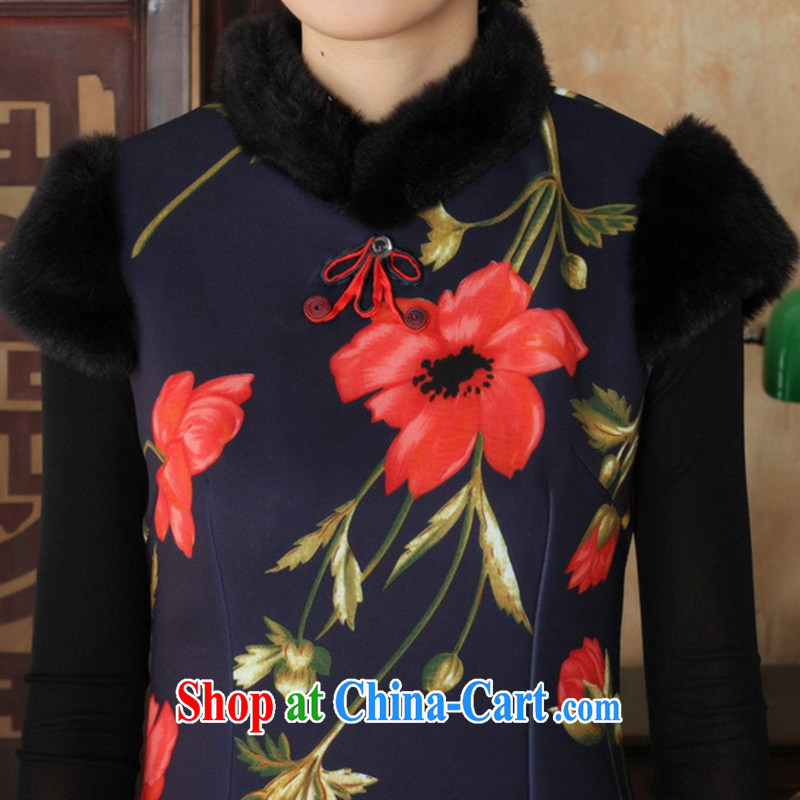 In accordance with the situation in winter new Chinese qipao retro improved the collar flower stitching cultivating a sleeveless cheongsam dress such as figure 2 XL, in accordance with the situation, and, on-line shopping