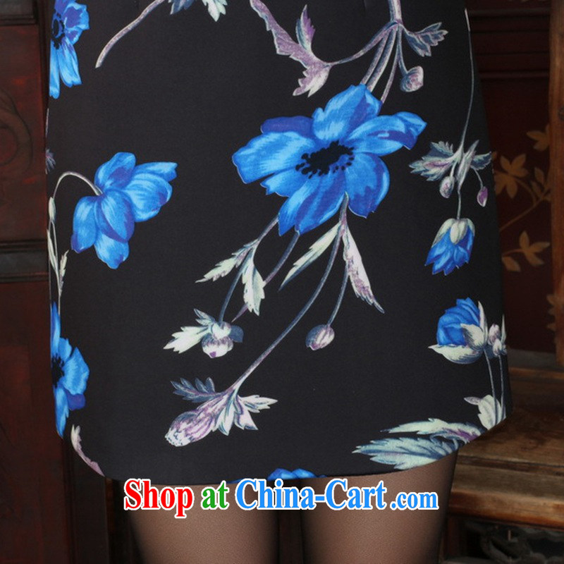 According to the conditions in winter new retro improved Chinese qipao, for stitching painted flowers sleeveless women's clothing cheongsam dress such as figure 2 XL, in accordance with the situation, and, on-line shopping