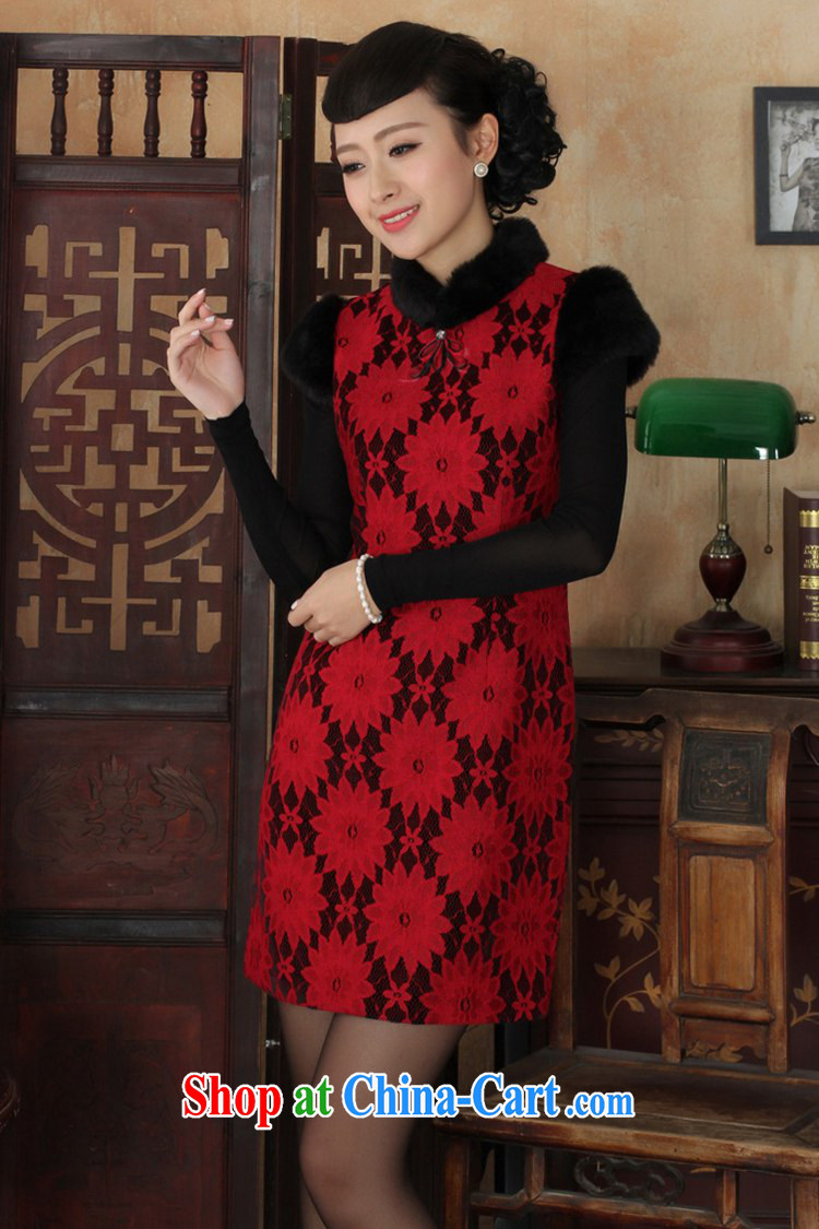 In accordance with the conditions and in winter, the Tang is improved qipao and collar lace stitching cultivating a sleeveless cheongsam dress as figure 2 XL pictures, price, brand platters! Elections are good character, the national distribution, so why buy now enjoy more preferential! Health