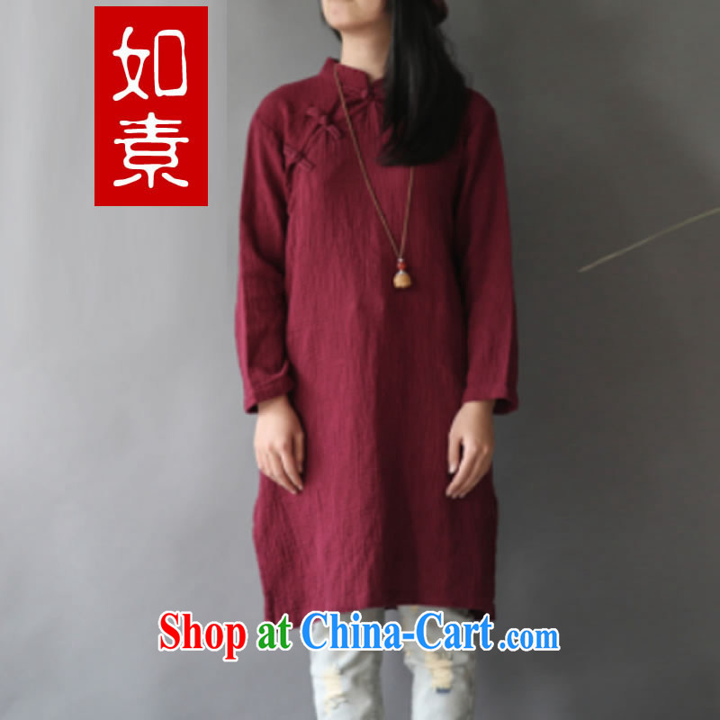 If pixel retro dresses of Chinese literature and art wind of nostalgia is withholding the flap and, with the forklift truck solid-colored cheongsam dress 2433 wine red, code, such as Pixel (rusu, and shopping on the Internet