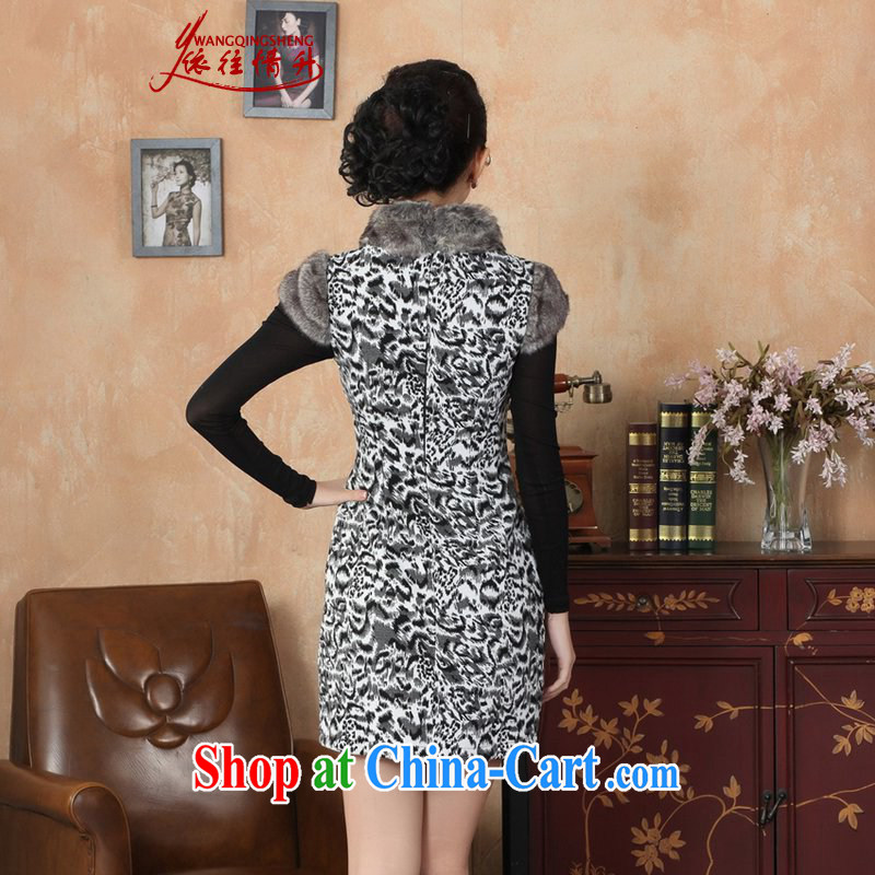 In accordance with the situation in winter improved Chinese qipao, for stitching Leopard beauty sleeveless dress cheongsam dress such as figure 2 XL, in accordance with the situation, and, on-line shopping