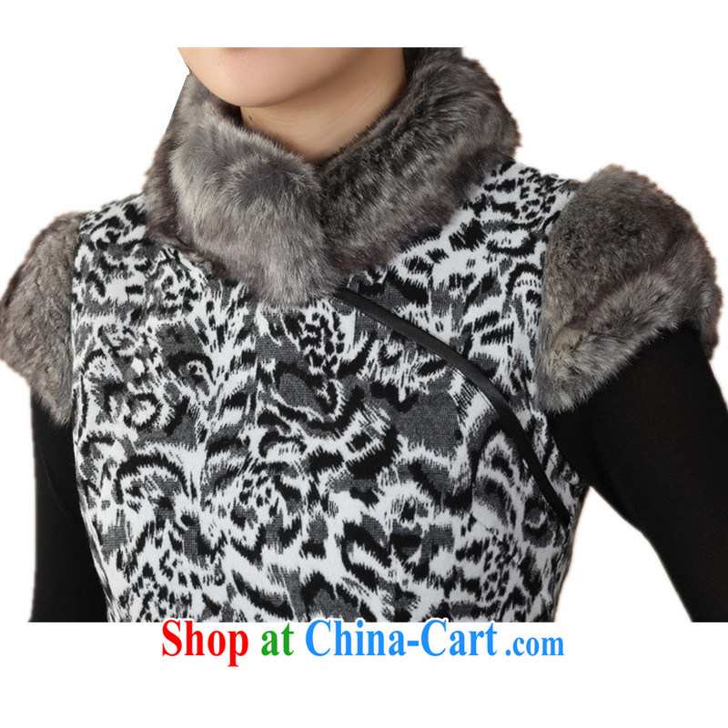 In accordance with the situation in winter improved Chinese qipao, for stitching Leopard beauty sleeveless dress cheongsam dress such as figure 2 XL, in accordance with the situation, and, on-line shopping