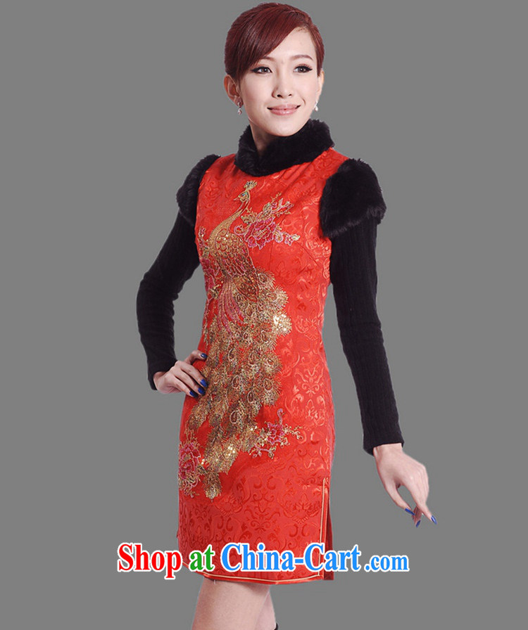 According to the conditions in Winter spring new improved Chinese qipao, for stitching to take folder cotton dress cheongsam dress - C red 2 XL pictures, price, brand platters! Elections are good character, the national distribution, so why buy now enjoy more preferential! Health