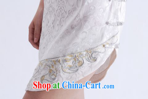 Dresses summer new stylish improved jacquard cotton is the beauty girls Chinese qipao dress white XL other pictures, price, brand platters! Elections are good character, the national distribution, so why buy now enjoy more preferential! Health