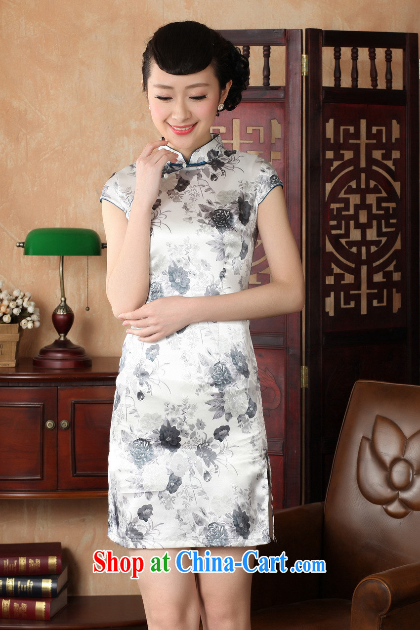 Summer dresses new emulation, a tight simple and stylish improved daily maximum code cheongsam dress blue XXL pictures, price, brand platters! Elections are good character, the national distribution, so why buy now enjoy more preferential! Health