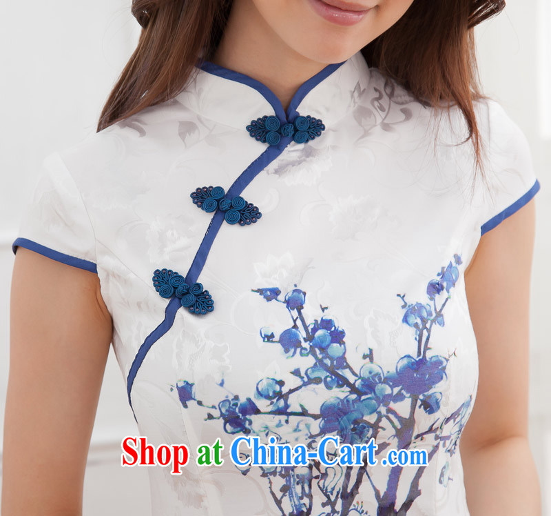 Summer new cheongsam dress suit every day teenage fashion improvement does not open the truck Magpies Phillips cheongsam dress blue XL pictures, price, brand platters! Elections are good character, the national distribution, so why buy now enjoy more preferential! Health