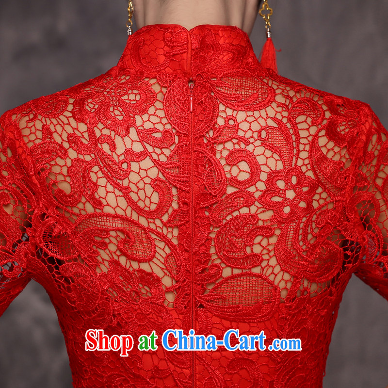 Jie MIA 2015 new toast Service Bridal Fashion wedding dresses spring long-sleeved red Chinese Dress long, autumn and winter, red long-sleeved XL, Jake Mia, shopping on the Internet