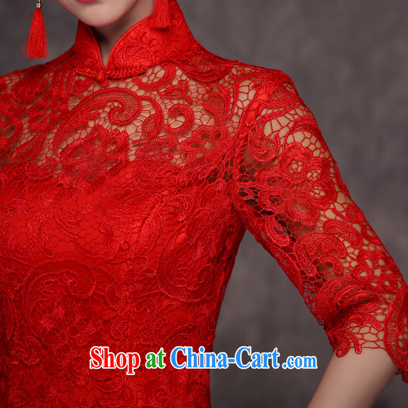 Jie MIA 2015 new toast Service Bridal Fashion wedding dresses spring long-sleeved red Chinese Dress long, autumn and winter, red long-sleeved XL, Jake Mia, shopping on the Internet
