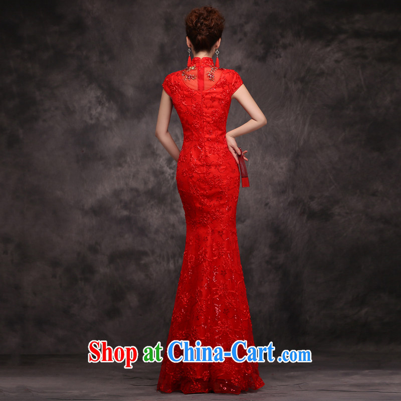 Jie MIA toast Service Bridal Fashion 2015 New Red wedding dresses fall short-sleeved Chinese Dress Long Red Beauty S, Jake Mia, and shopping on the Internet
