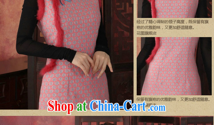 spend the winter cheongsam dress Chinese, Chinese style thick lace cheongsam rabbit hair flower clip cheongsam dress dress pink 3 XL pictures, price, brand platters! Elections are good character, the national distribution, so why buy now enjoy more preferential! Health