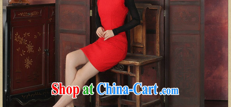 Take the cheongsam dress Tang with winter clothes dresses thick composite lace-up collar rabbit hair collar cheongsam dress festive qipao gown red 2 XL pictures, price, brand platters! Elections are good character, the national distribution, so why buy now enjoy more preferential! Health