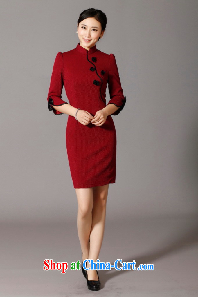 Take the cheongsam dress SPRING CHINESE improved, manually for three-dimensional flower knitting fashion cheongsam dress cheongsam banquet serving wine red 3XL pictures, price, brand platters! Elections are good character, the national distribution, so why buy now enjoy more preferential! Health