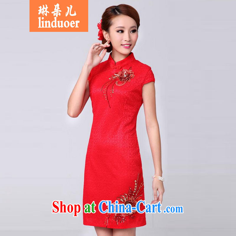 Catherine's flower Child Care 2015 fashion dress bridal toast serving short red, marriage dresses autumn red XXL, Catherine's flower child (linduoer), online shopping