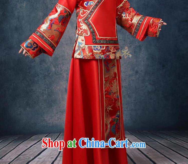 Summer 2015 new show reel service Chinese married women dress pregnant women married Yi red phoenix and long-sleeved long antique dresses toast clothing red XL pictures, price, brand platters! Elections are good character, the national distribution, so why buy now enjoy more preferential! Health