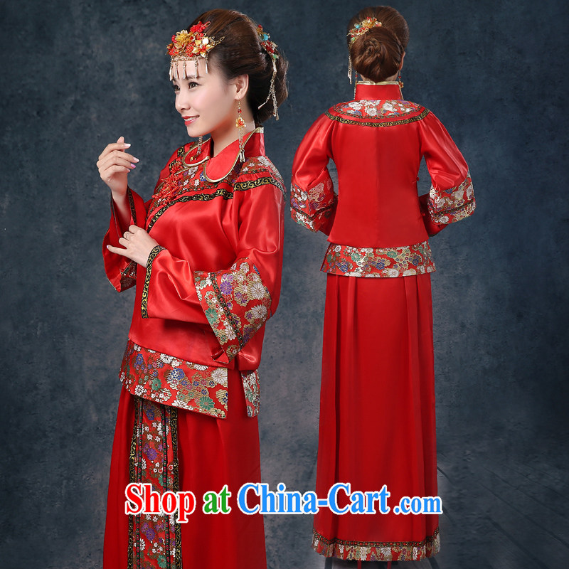 Su-wo service summer 2015 new upscale retro bridal gown pregnant women red toast clothing Chinese wedding dress marry Yi use phoenix girl cheongsam red XL, Abby (SOFIE ABBY), online shopping