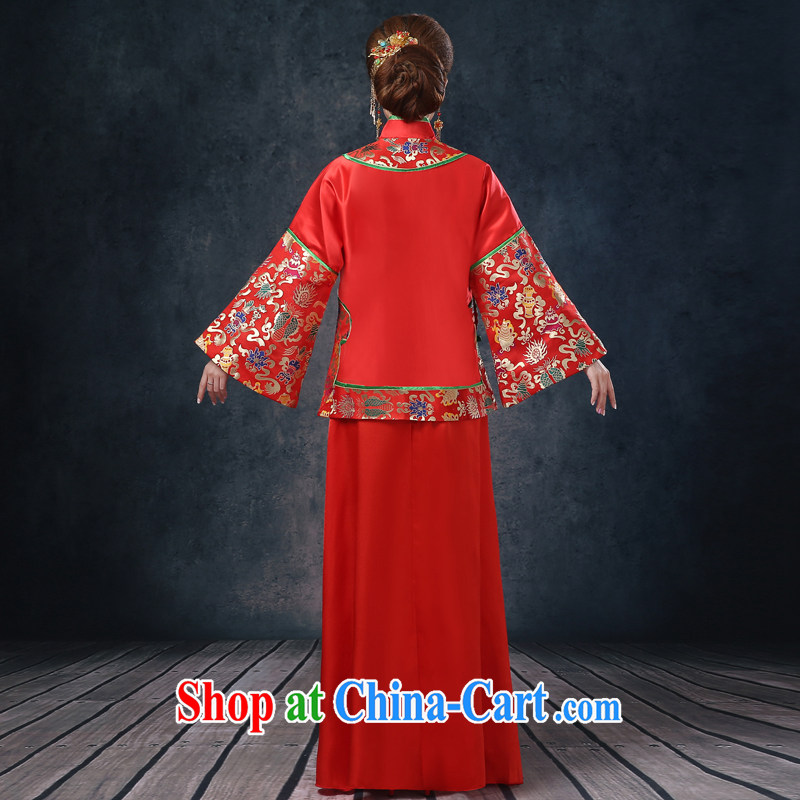 Summer 2015 new show reel service bridal gown red long Chinese Antique woman serving toast wedding dresses long sleeved Phoenix use female dresses red XL, than AIDS (SOFIE ABBY), and shopping on the Internet