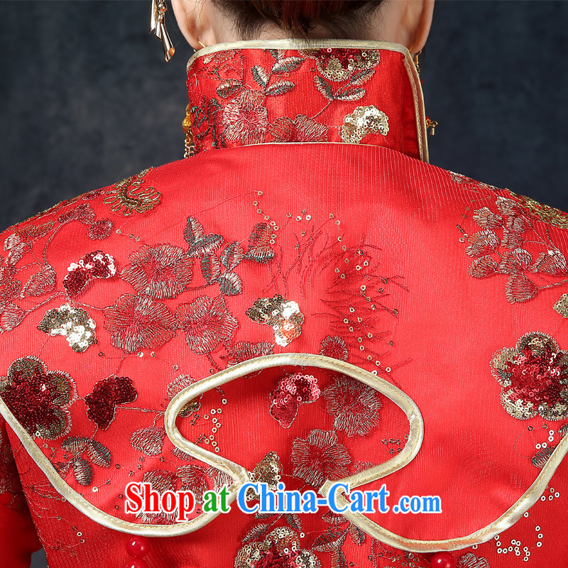 Show groups serving Phoenix and Cherrie Ying, costumed bride married Yi red Chinese wedding toast serving long-sleeved wedding dress show kimono summer 2015 New Red XL, Abby (SOFIE ABBY), online shopping