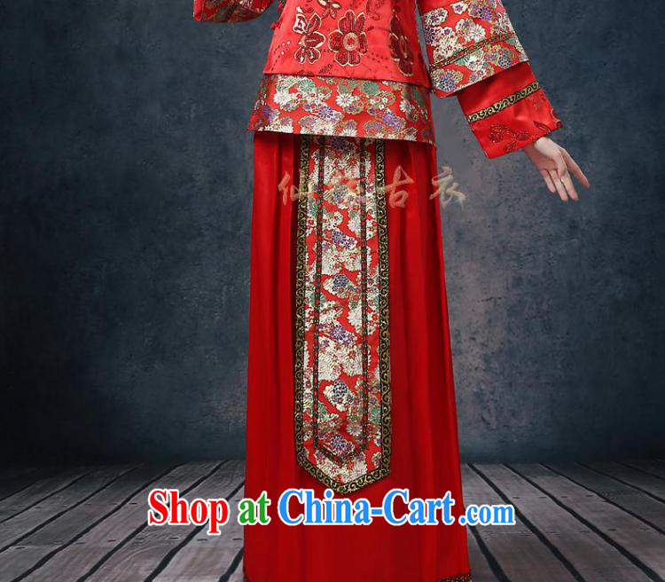 Ms Audrey EU Qi Su-wo service bridal gown red Chinese Antique serving toast wedding dresses show kimono Dragon pregnant women use to wear summer 2015 New Red XXL pictures, price, brand platters! Elections are good character, the national distribution, so why buy now enjoy more preferential! Health