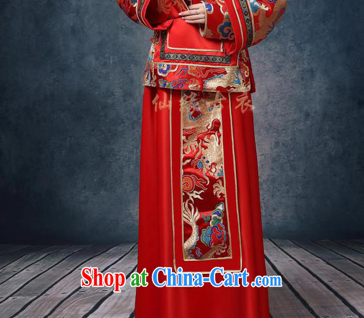 Wei Qi Su-wo service Chinese married women dress summer new pregnant women married Yi red phoenix and long-sleeved retro dresses toast serving the Code Red XXL pictures, price, brand platters! Elections are good character, the national distribution, so why buy now enjoy more preferential! Health
