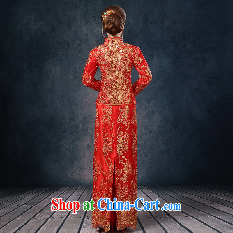 Wei Qi Dragon King of Sau Wo clothing qipao toast service improved retro married Yi Bridal Fashion wedding dresses 2015 summer red XXL, Qi wei (QI WAVE), online shopping