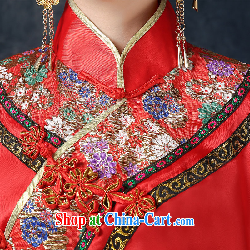Wei Qi Su Wo service 2015 summer new bridal gown red Chinese Antique woman serving toast marriage long-sleeved dresses Phoenix pregnant women use red XXL Qi, Ms Audrey EU Yuet-mee, QI WAVE), online shopping