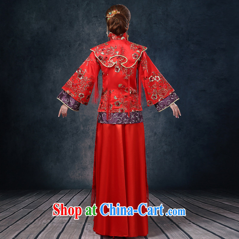 Wei Qi Su-wo serving Phoenix and Cherrie Ying, costumed bride married Yi Chinese wedding toast clothing wedding dresses 2015 new summer female Red XXL, Qi wei (QI WAVE), online shopping