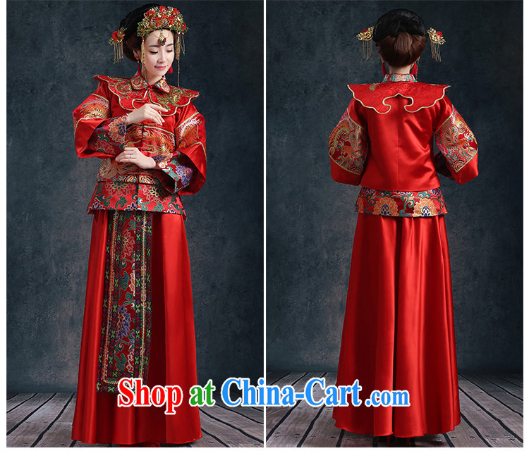 Qi wei bridal show reel new, summer 2015 new Chinese wedding toast long-sleeved clothing wedding dresses red cheongsam dress retro-soo kimono red XXL pictures, price, brand platters! Elections are good character, the national distribution, so why buy now enjoy more preferential! Health