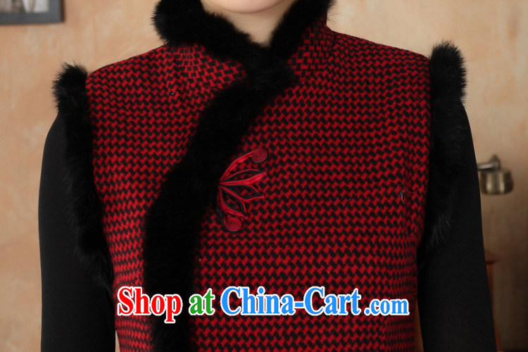 Shanghai, optimize purchase Chinese improved cheongsam dress short skirt winter clothing new, Retro improved tartan wool? rabbit hair collar cheongsam Y 0031 red 40/XXL pictures, price, brand platters! Elections are good character, the national distribution, so why buy now enjoy more preferential! Health