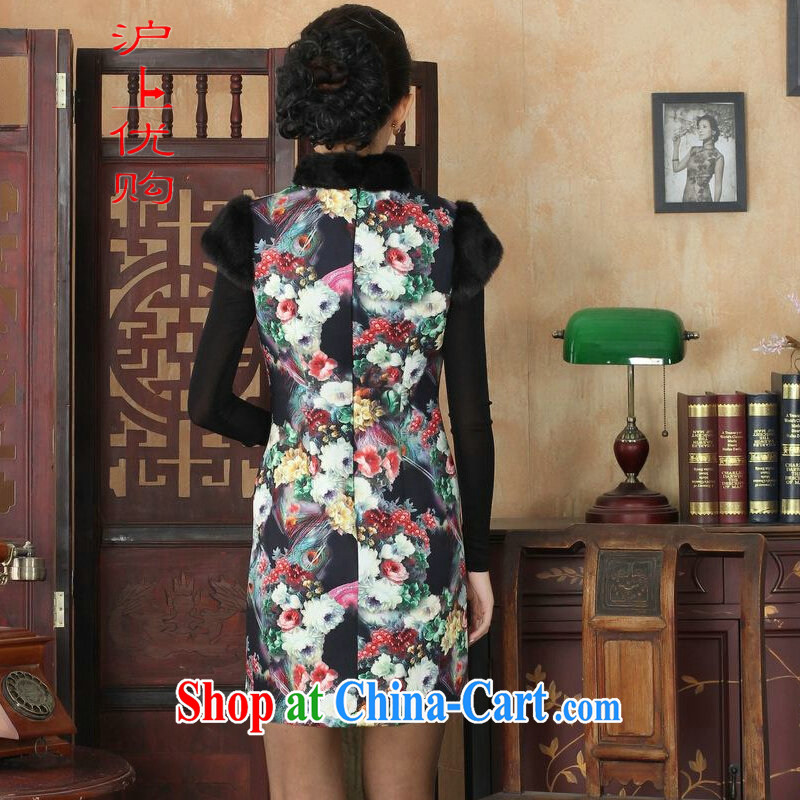 Shanghai, optimize purchase Chinese improved cheongsam dress short skirt winter clothing New-wool dresses beauty picture color 40/XXL, Shanghai, optimize, and shopping on the Internet