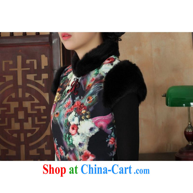 Shanghai, optimize purchase Chinese improved cheongsam dress short skirt winter clothing New-wool dresses beauty picture color 40/XXL, Shanghai, optimize, and shopping on the Internet