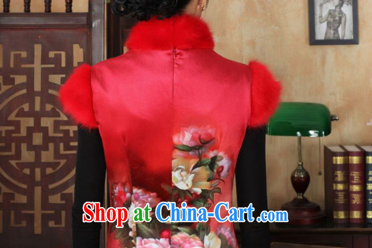 Shanghai, optimize purchase Chinese improved cheongsam dress short skirt winter clothing New-wool and cotton cultivation cheongsam red 40/XXL pictures, price, brand platters! Elections are good character, the national distribution, so why buy now enjoy more preferential! Health