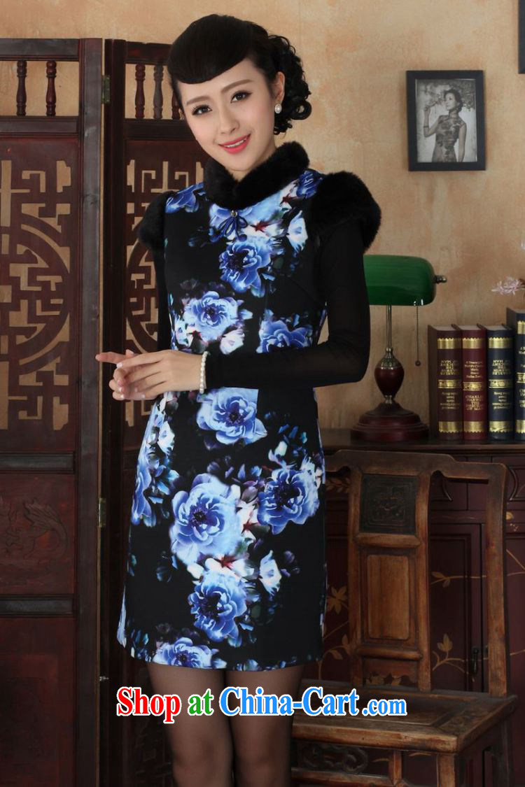Shanghai, optimize purchase Chinese improved cheongsam dress short skirt winter clothing New-wool dresses beauty Y 0027 photo color 40/XXL pictures, price, brand platters! Elections are good character, the national distribution, so why buy now enjoy more preferential! Health