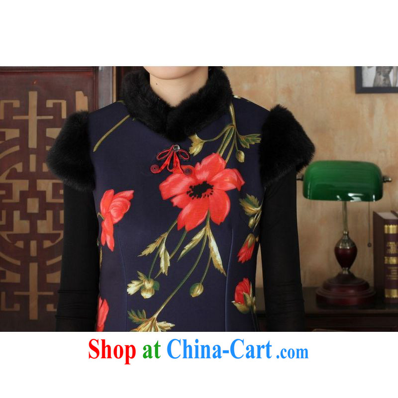 Shanghai, optimize purchase Chinese improved cheongsam dress short skirt winter clothing New-wool dresses beauty Y 0027 photo color 40/XXL, Shanghai, optimize, and shopping on the Internet