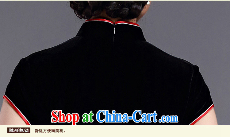 The cross-Atlantic Windsor saffron 2015 spring antique stamp Silk Velvet cheongsam style daily improved short-sleeve cheongsam dress H D Black 3 XL pictures, price, brand platters! Elections are good character, the national distribution, so why buy now enjoy more preferential! Health