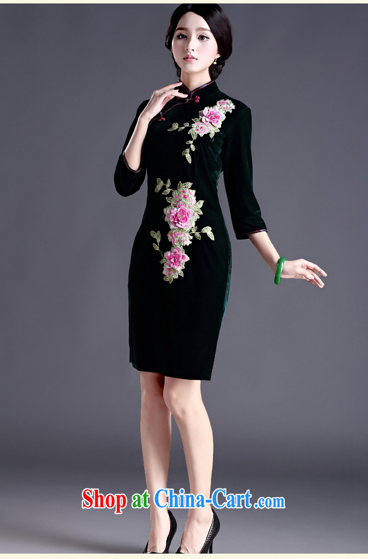 The cross-sectoral Windsor life 2015 new autumn and winter clothes cuff in gold velour cheongsam dress embroidery retro daily improved stamp cheongsam H D Black 2 XL pictures, price, brand platters! Elections are good character, the national distribution, so why buy now enjoy more preferential! Health