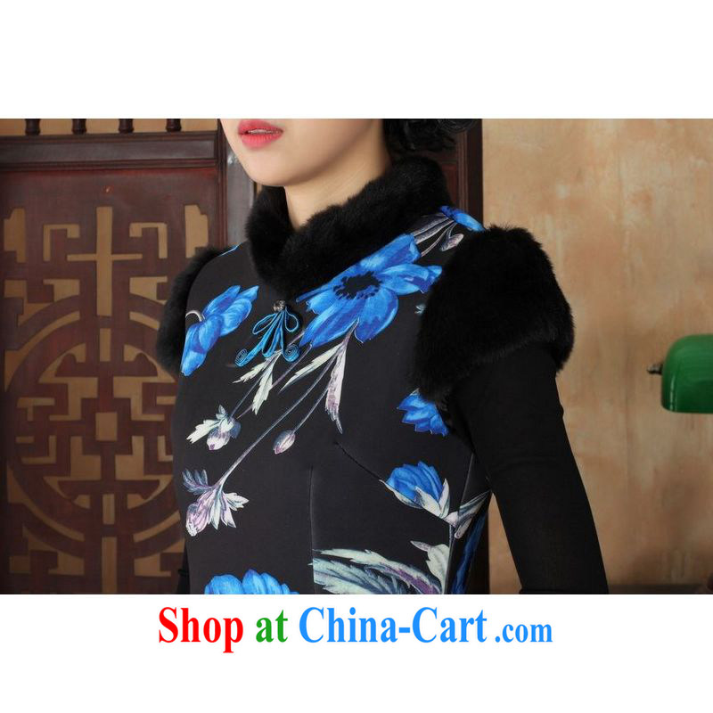 And Jing Ge Chinese improved cheongsam dress short skirt winter clothing New-wool dresses beauty Y 0029 photo color 40/XXL, Jing Ge, shopping on the Internet