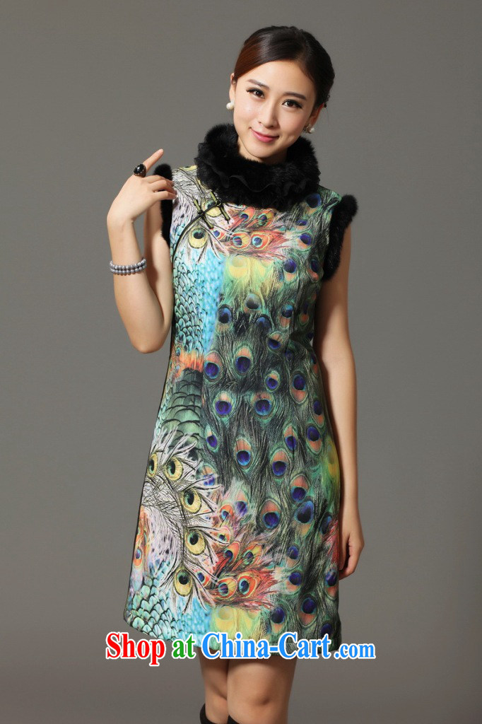 spend the winter and autumn cotton cheongsam dress Chinese Chinese, for rabbit hair for Peacock on display improved cotton cheongsam dress attire such as the color 2 XL pictures, price, brand platters! Elections are good character, the national distribution, so why buy now enjoy more preferential! Health