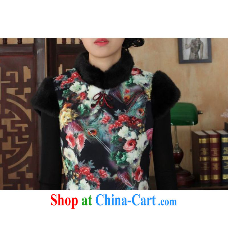 And Jing Ge Chinese improved cheongsam dress short skirt winter clothing New-wool dresses beauty picture color 40/XXL, Miss Au King pavilion, shopping on the Internet