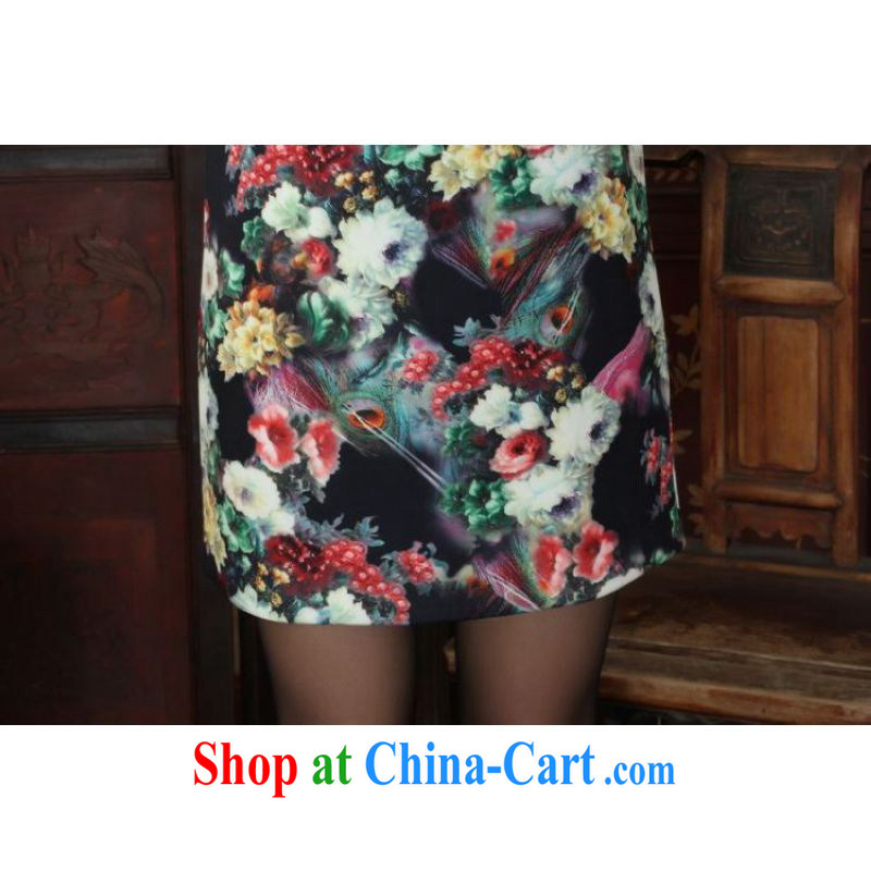 And Jing Ge Chinese improved cheongsam dress short skirt winter clothing New-wool dresses beauty picture color 40/XXL, Miss Au King pavilion, shopping on the Internet
