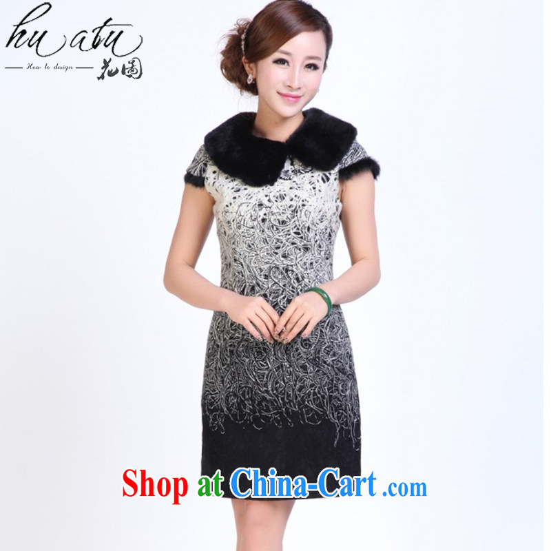 Take the cheongsam dress Tang with autumn and winter fashion so Gross Gross for improved cheongsam dress Manually Take Charge cheongsam dress bows white 2XL, spend, and, on-line shopping