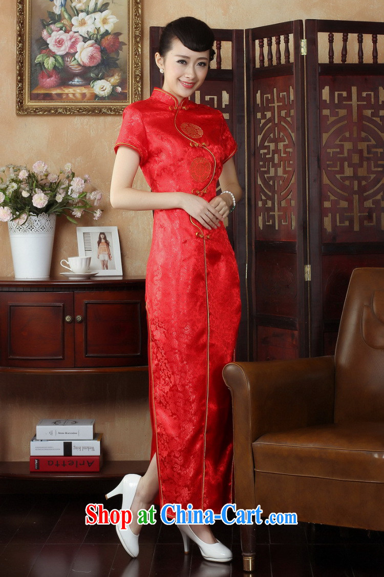 Jing An outfit, Ms. Tang replacing the collar damask long cheongsam dress dresses red 2 XL pictures, price, brand platters! Elections are good character, the national distribution, so why buy now enjoy more preferential! Health