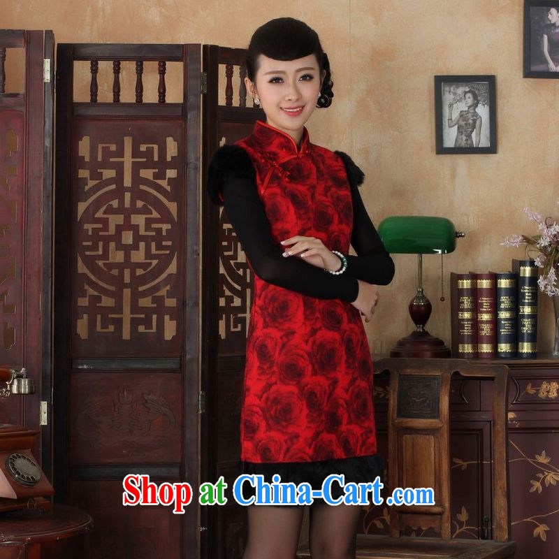 Jing An outfit, Ms. Tang with improved winter dresses, for the waist dress dresses red 2 XL, an Jing, shopping on the Internet