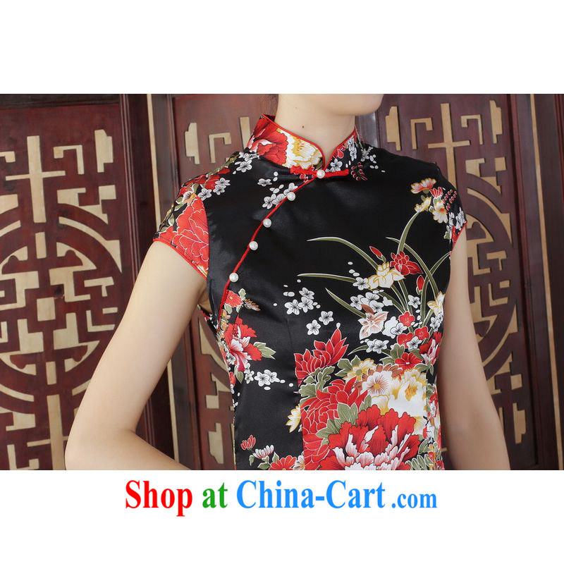 Jing An outfit, Ms. Tang is improved summer dresses, for peony flowers dress dresses - A black L, an Jing, shopping on the Internet