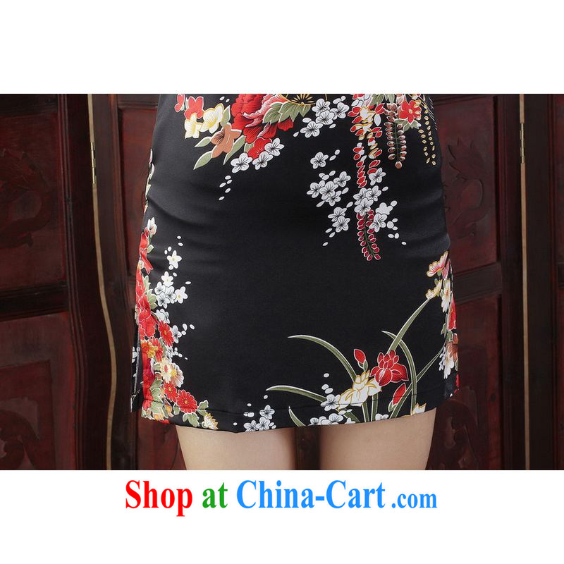 Jing An outfit, Ms. Tang is improved summer dresses, for peony flowers dress dresses - A black L, an Jing, shopping on the Internet