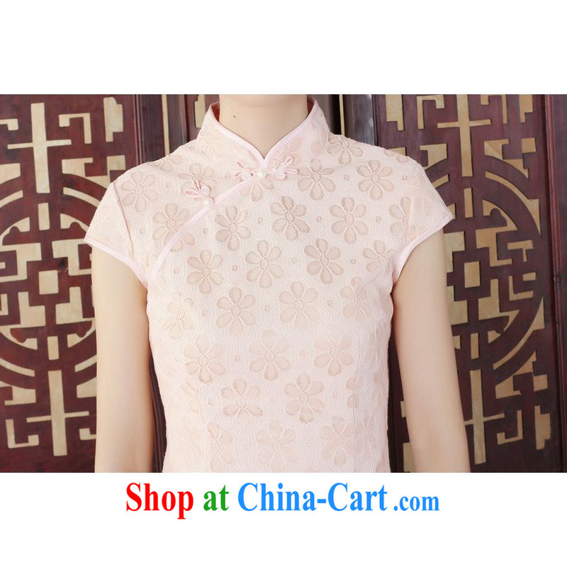 An Jing Lady Jane, stylish and refined beauty lace short cheongsam dress new Chinese qipao gown - B pink 2 XL, facilitating Jing, shopping on the Internet