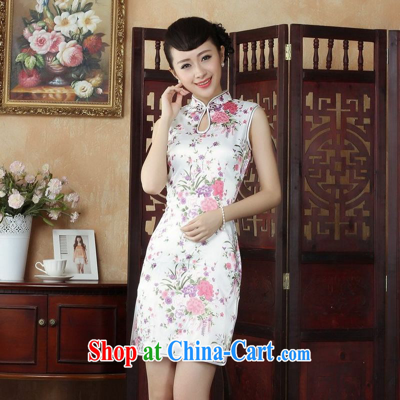 Jing An outfit, Ms. Tang is improved summer dresses up for a tight stamp collection waist dress dresses J 5022 white 2XL