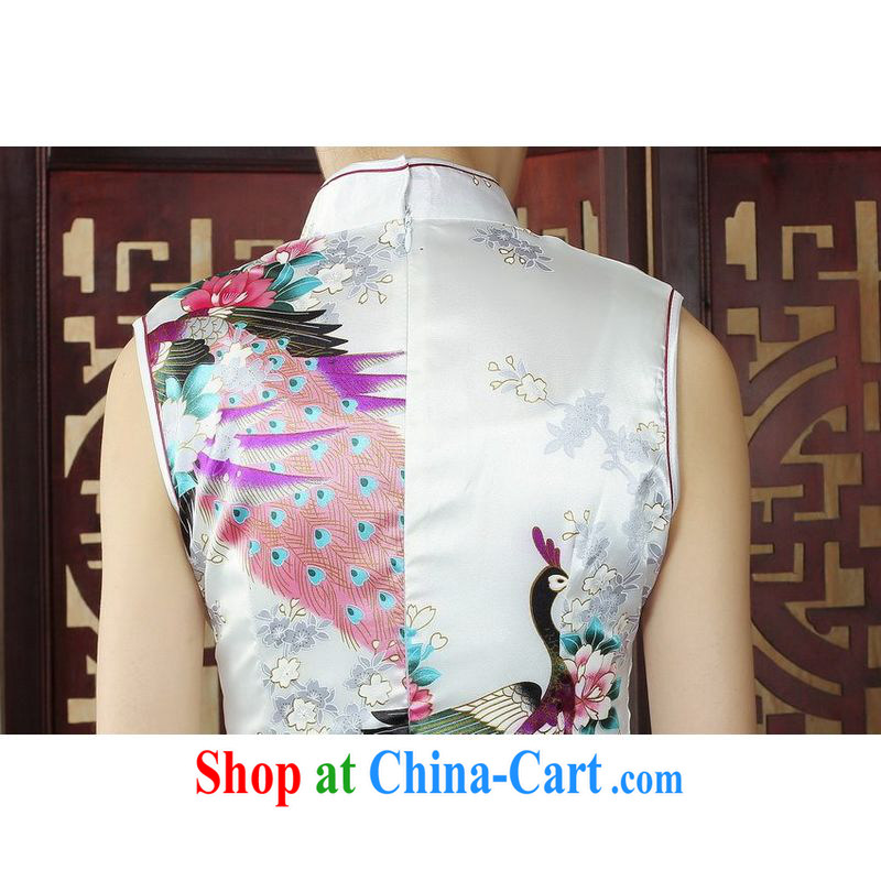 Jing An outfit, Ms. Tang is improved summer dresses, for the hard-pressed Peacock short cheongsam dress dresses J 5143 white 2XL, facilitating Jing, and shopping on the Internet