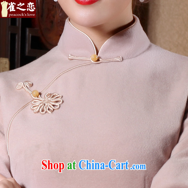 Bird lovers of wind, 2015 spring new beauty long hair so long-sleeved cheongsam dress red XXL, birds of the land, and, on-line shopping