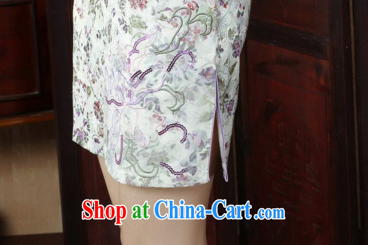 Jing An outfit, Ms. Tang is improved summer dresses V collar embroidered a waist dress dresses picture color 2 XL pictures, price, brand platters! Elections are good character, the national distribution, so why buy now enjoy more preferential! Health