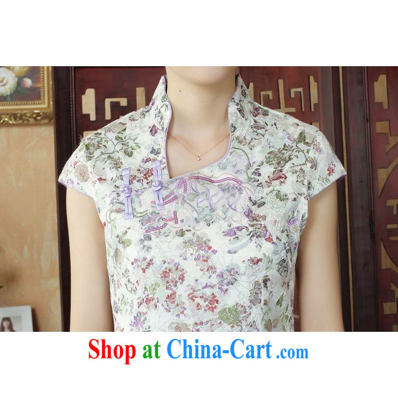 Jing An outfit, Ms. Tang is improved summer dresses V collar embroidered a waist dress dresses picture color 2 XL, facilitating Jing, shopping on the Internet